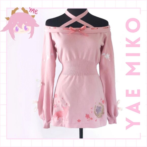 Genshin Impact Yae Miko Knit Dress - Size M - Picture 3 of 5